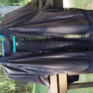 Koral Dash Zephyr Black Lightweight Bomber Lace Jacket Sz M Nwot